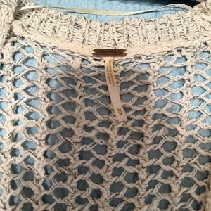 Free People Open Knit Cream Sweater